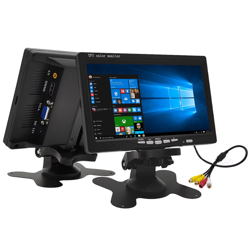 7inch TFT LCD Color Monitor for Truck Car with AV VGA HDMI Input Supports AHD 1080p Display and Audio Playback Function