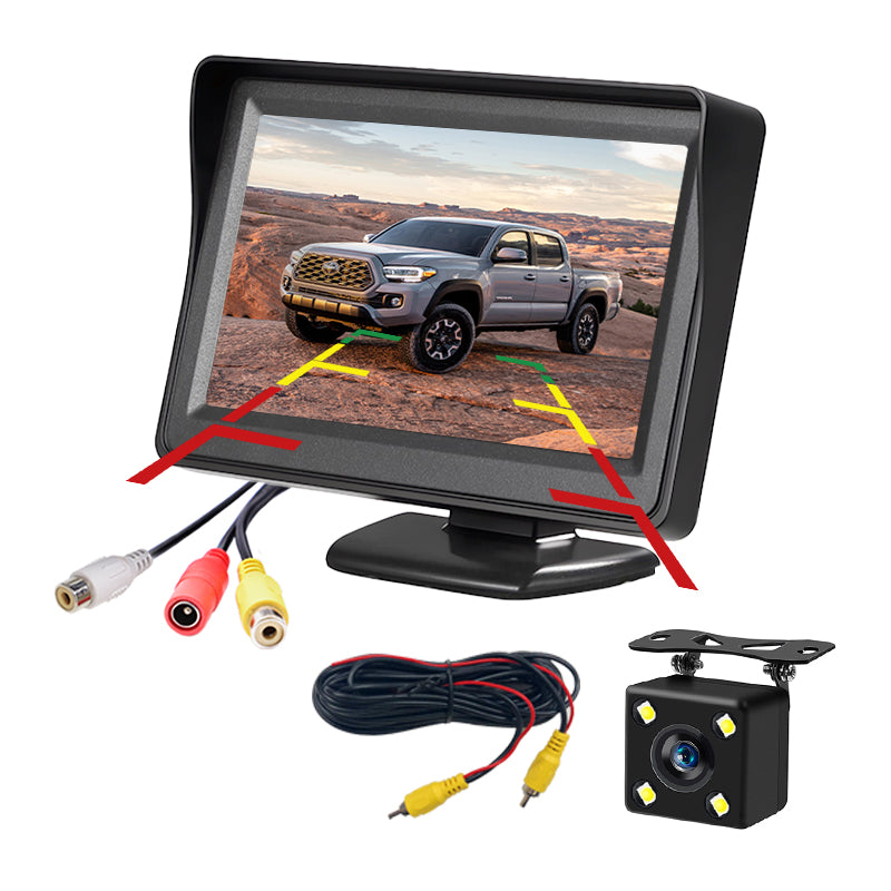 4.3inch RGB Monitor System with CVBS Waterproof Camera Reversing Aid Auto Rear View Suitable for Trucks Buses Lorries