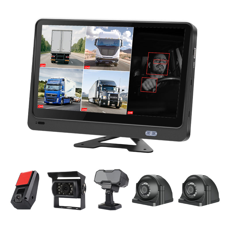 10.1inch 5channel AI Monitor Solution ADAS DMS 3channel BSD 4G GPS Remote Access Real Time Monitoring for Truck Bus Lorry