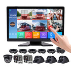 Truck 6channels BSD 10.1inch Touchscreen Monitor Solution 4 AI Blind Spot Camera 2 Cabin Cameras Real-time BSD Monitoring Alarm
