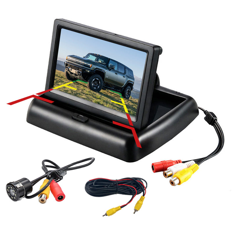 4.3inch Foldable Monitor System RGB Monitor with CVBS Camera Waterproof Reversing Aid for Trucks Buses Factory Direct Sale