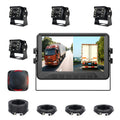 7inch AI BSD Monitor Solution 4channel with 4 AHD 1080p Cameras Real Time Blind Spot Detection with Buzzer Sound and Light Alarm