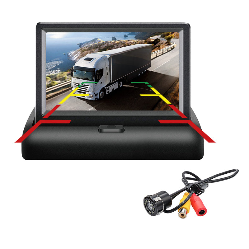 4.3inch Foldable Monitor System RGB Monitor with CVBS Camera Waterproof Reversing Aid for Trucks Buses Factory Direct Sale