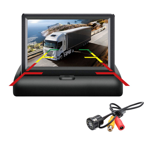 4.3inch Foldable Monitor System RGB Monitor with CVBS Camera Waterproof Reversing Aid for Trucks Buses Factory Direct Sale