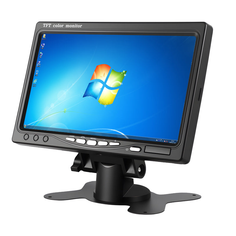 7inch TFT LCD Color Monitor for Truck Car with AV VGA HDMI Input Supports AHD 1080p Display and Audio Playback Function