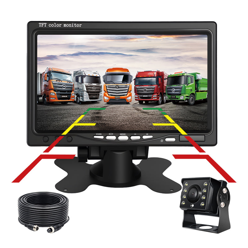 7inch Reversing Monitor Camera Solution 2channel IPS Screen AHD Waterproof Camera Revering Aid Solution for Truck Lorry Bus