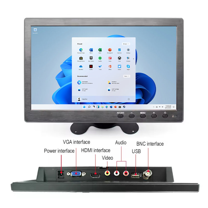 Truck 10.1inch Vehicle Monitor with AV VGA HDMI Inputs AHD 1080P TFT LCD Display MP3 MP4 Playback OEM ODM Supported