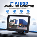 7inch BSD Monitor System 2channel Recording Blind Spot Detection Display Screen 7inch HD BSD System for Truck Bus Lorry