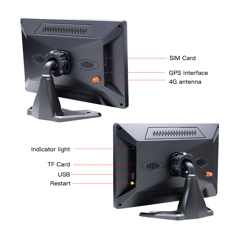 4channel 10.1inch Monitor System AI Blind Spot Detection 4G GPS Real-time Remote Monitoring GPS Positioning for Truck Lorry Bus