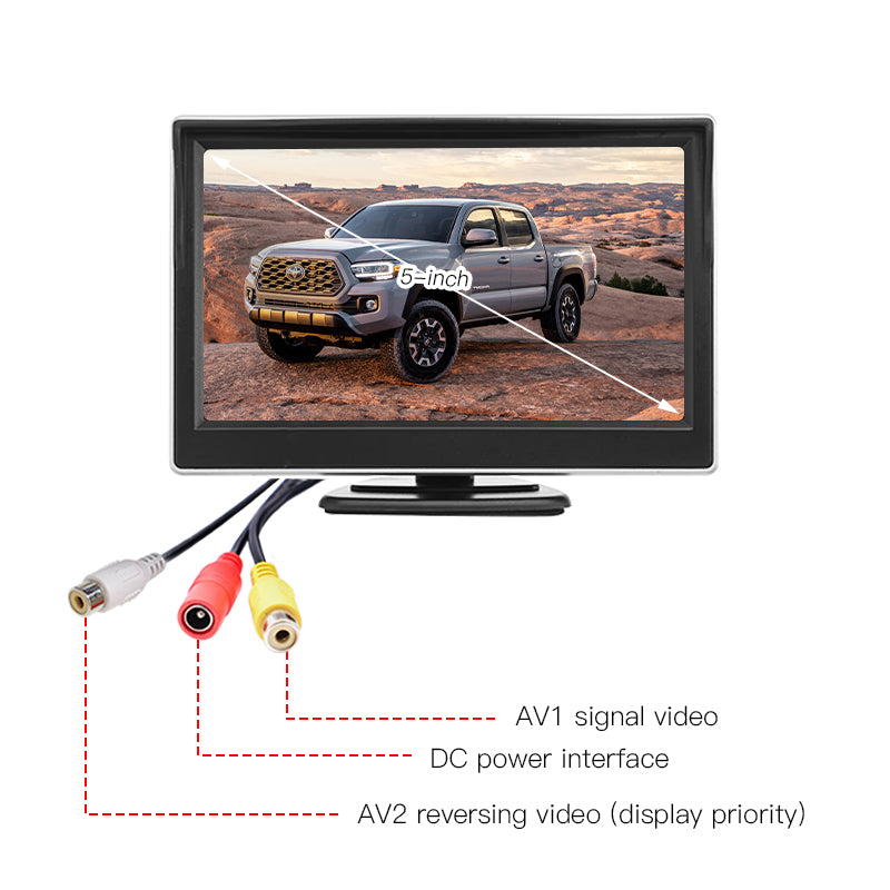 5inch Monitor Solition Reversing Aid CVBS Camera Waterproof 5inch RGB Screen Auto Switch to Rear View Reversing for Truck Bus