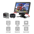 Truck Reversing Monitor Camera Kit 2channel 7inch IPS Screen Reverse Line AHD 1080p Waterproof Camera for Truck Lorry Bus
