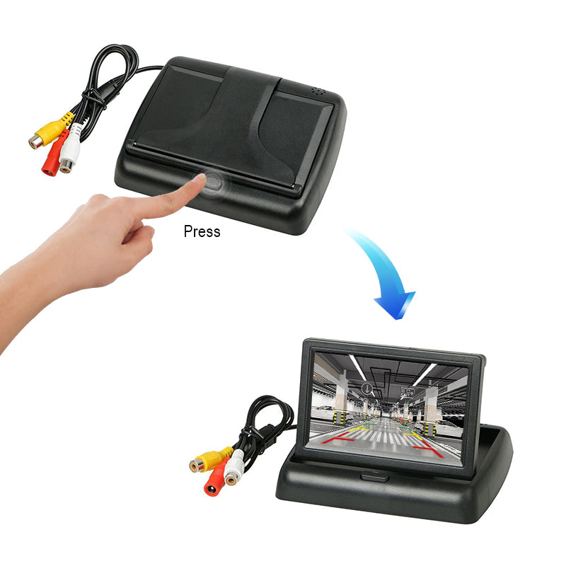 4.3inch Foldable Monitor System RGB Monitor with CVBS Camera Waterproof Reversing Aid for Trucks Buses Factory Direct Sale