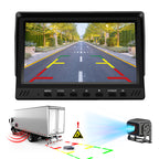7inch IPS BSD Monitor System 2 Channel Split Screen with 2 Waterproof Cameras Buzzer Remote BSD Alert for Truck Bus