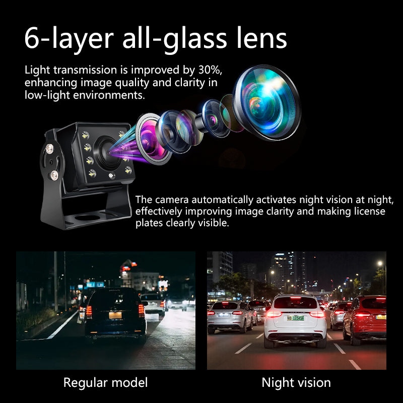 7inch IPS Recorder Monitor Dual Split Screen Solution Loop Recording 2 AHD 1080p Waterproof Night Vision Cameras for Truck Bus