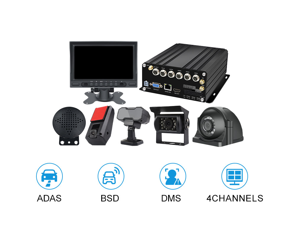 Sistema de IA para vehículos de 4 canales DMS + ADAS + BSD